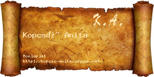 Kopcsó Anita névjegykártya